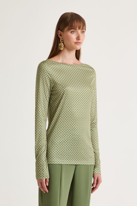 Maliparmi PRINT JERSEY-T-SHIRT Green JK025770654 Maliparmi PRINT JERSEY-T-SHIRT Green JK025770654