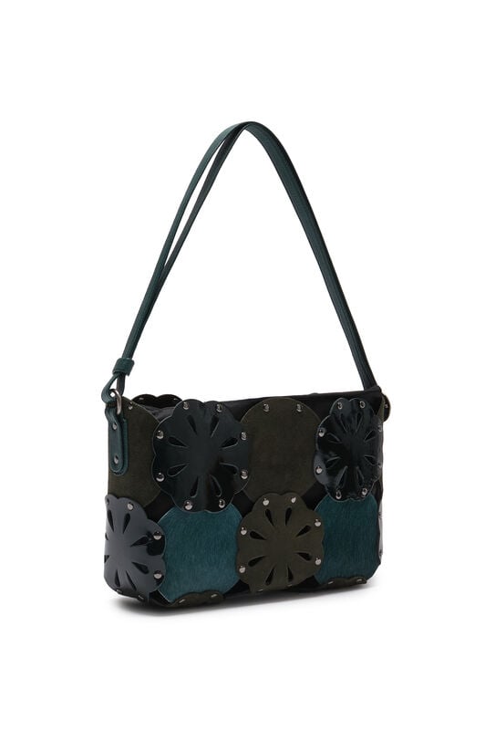 Maliparmi FLOWER BAG LEATHER BLOOM Verde Scuro BH031101574 Maliparmi FLOWER BAG LEATHER BLOOM Verde Scuro BH031101574