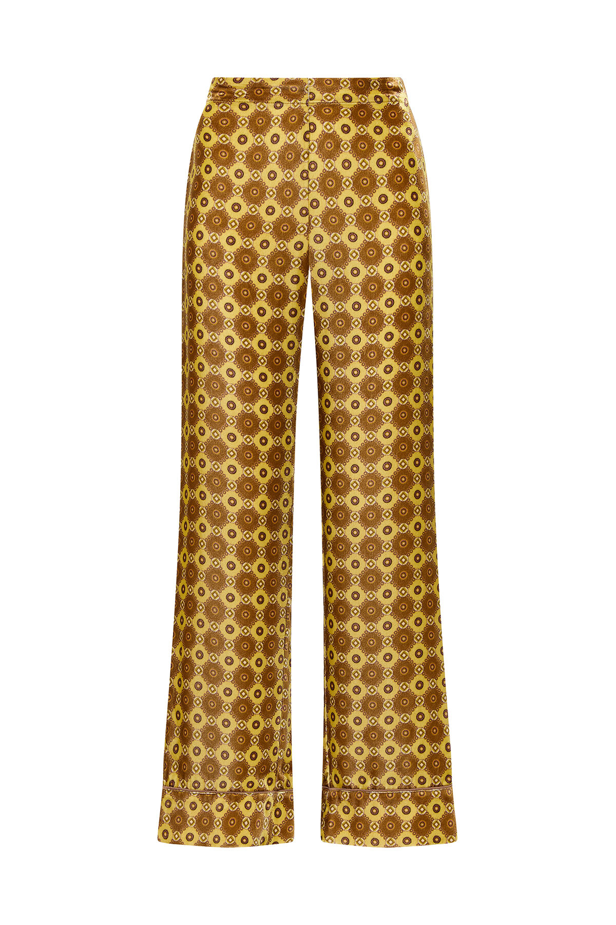 Maliparmi VELVET PRINTS TROUSERS Yellow JH805260092 Maliparmi VELVET PRINTS TROUSERS Yellow JH805260092