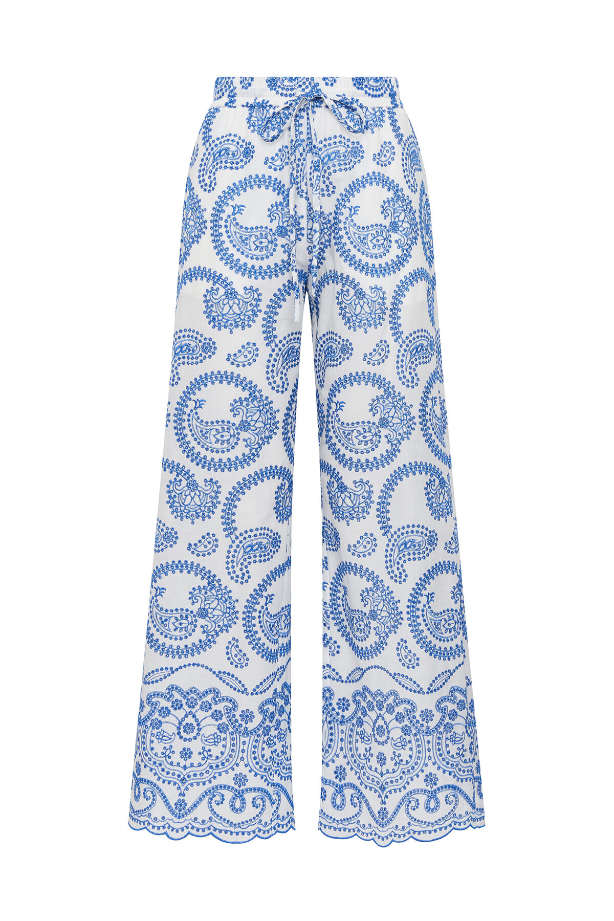 Malìparmi BRODERIE ANGLAISE PANTALON Bleu JH807315218 Malìparmi BRODERIE ANGLAISE PANTALON Bleu JH807315218