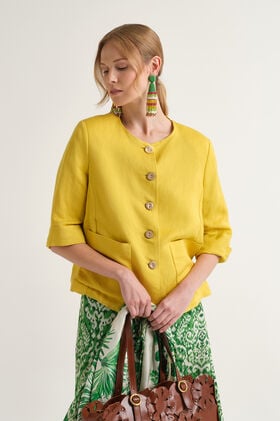 Malìparmi TIMELESS LINEN JACKET Yellow JD648140106