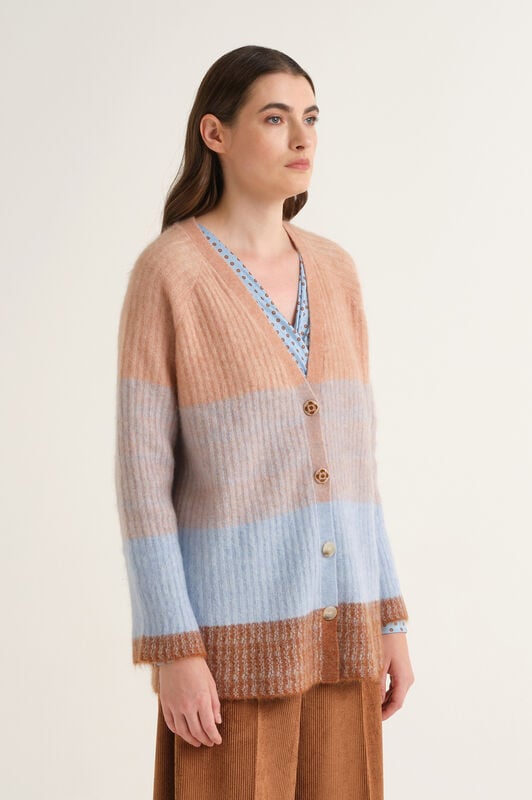 Maliparmi WOOL WINTER SUNSET CARDIGAN Brown JN371378217 Maliparmi WOOL WINTER SUNSET CARDIGAN Brown JN371378217