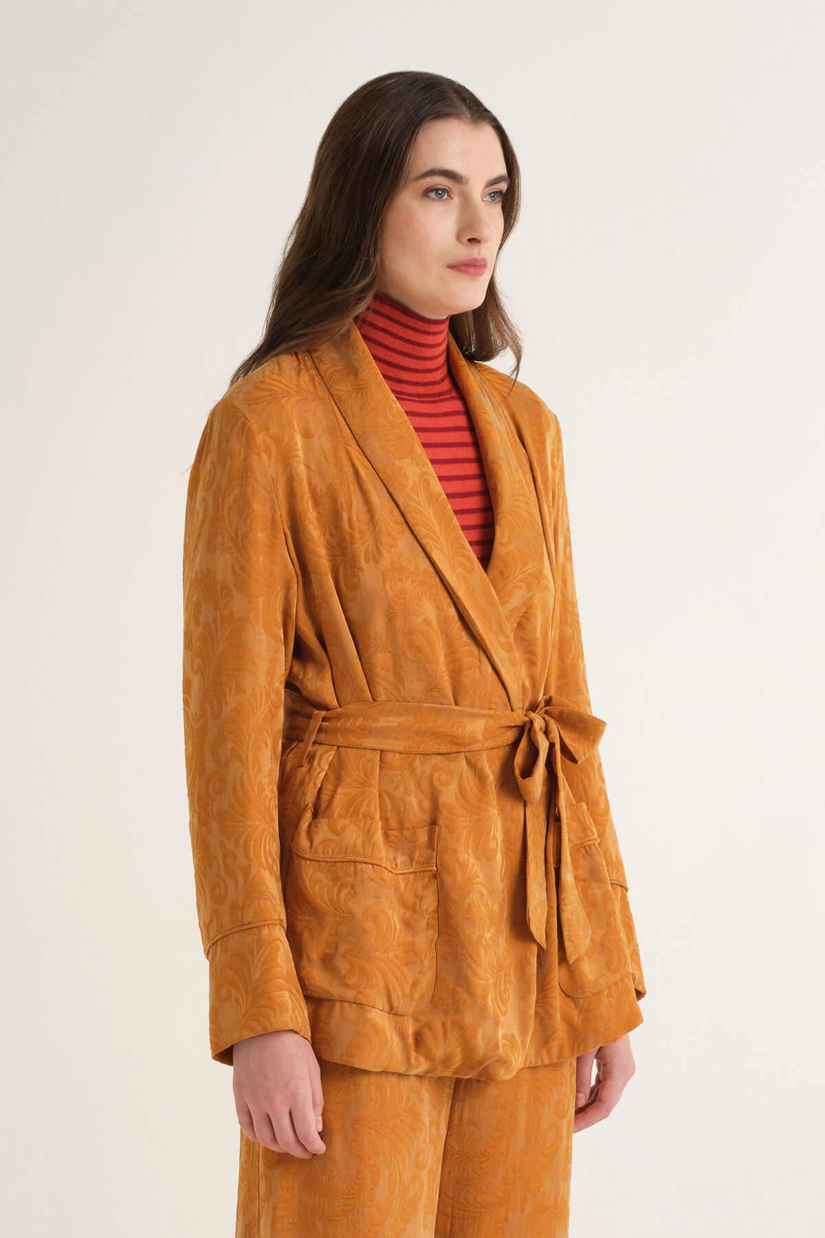 Maliparmi DAMASK JACQUARD BLAZER Amber JD648850684 Maliparmi DAMASK JACQUARD BLAZER Amber JD648850684