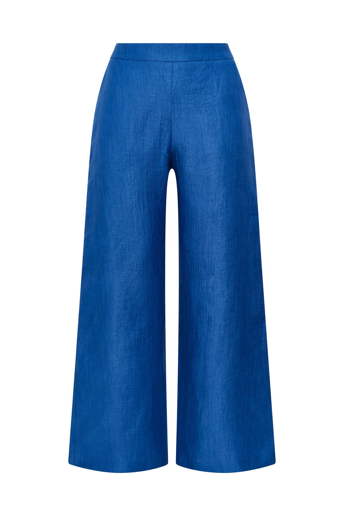 Malìparmi LINEN JACQUARD TROUSERS Cobalt JH805340102