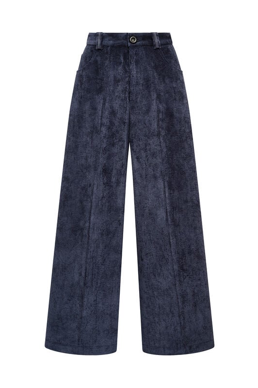 Maliparmi CORDUROY VELVET TROUSER Navy Blue JH804061060