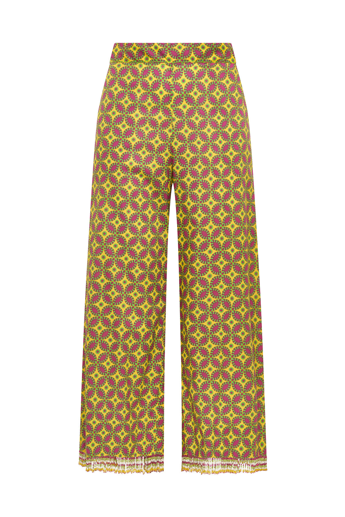 Malìparmi FLORAL SPIN TROUSERS Yellow JH805815215