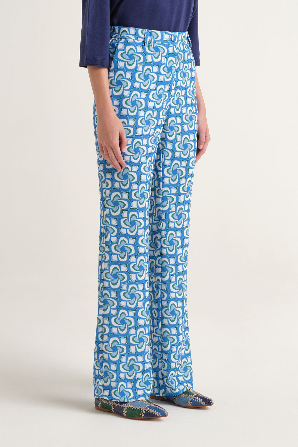 Malìparmi MOULINÉ CADY TROUSERS Blue JH105050668
