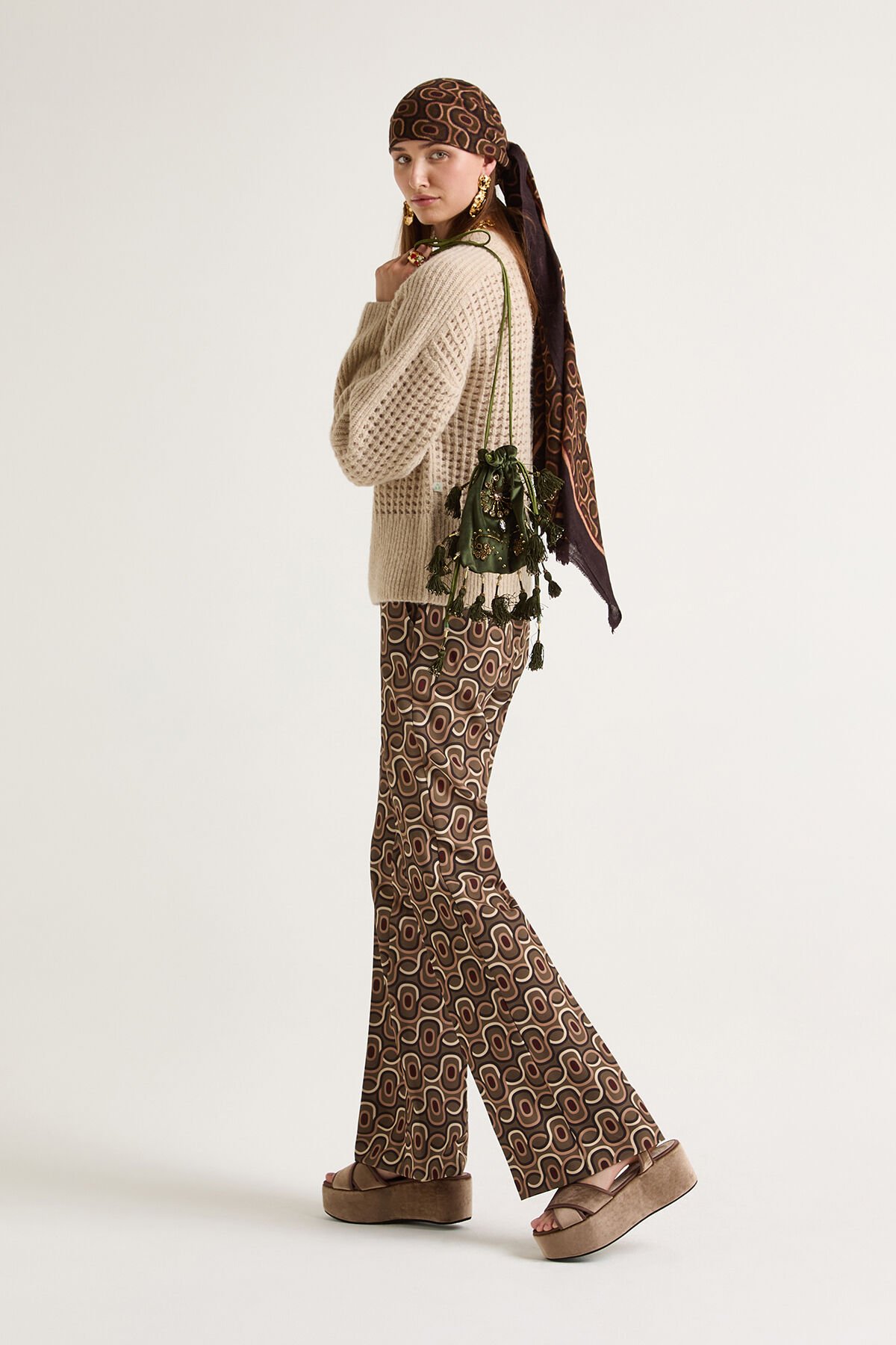 Maliparmi ROLLING CHAIN TROUSERS Green JH105060169