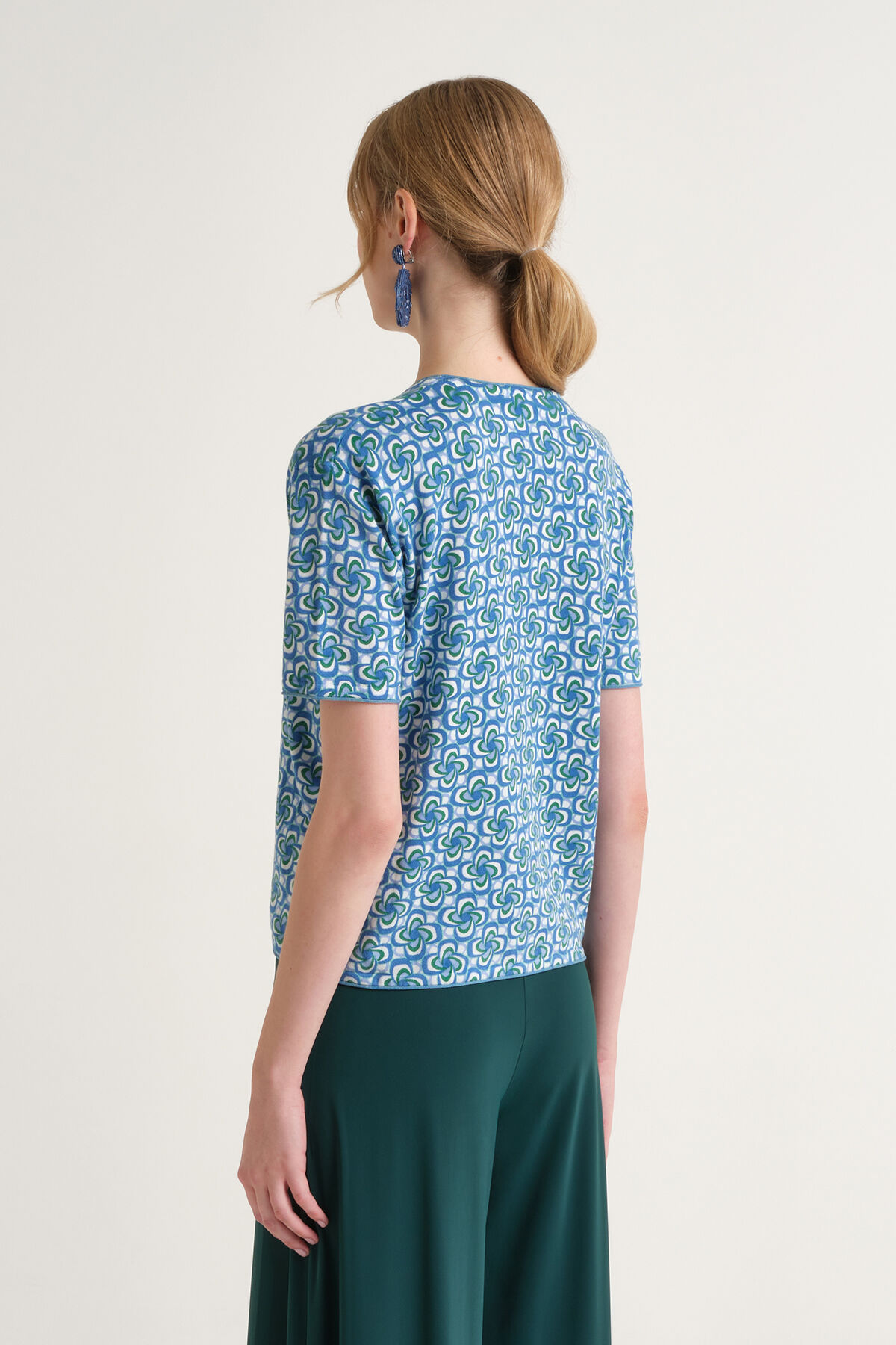 Malìparmi COTTON PRINTED T-SHIRT Blue JK029378215