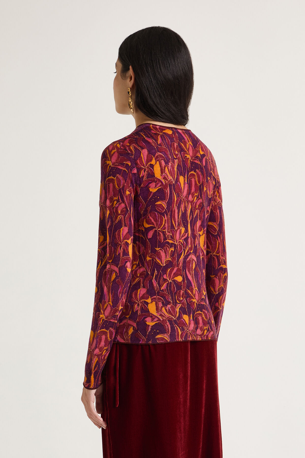 Maliparmi PRINTED KNIT CARDIGAN Bordeaux JN355178200