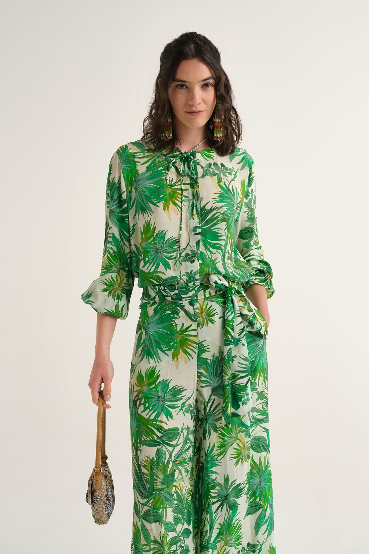 Malìparmi BOTANICAL JUNGLE SHIRT Green JM558350663