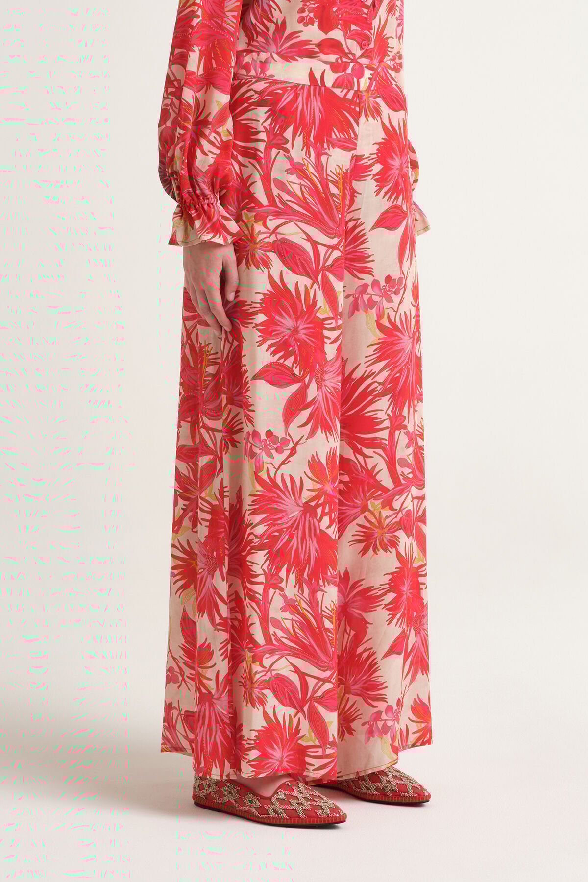 Malìparmi BOTANICAL JUNGLE TROUSERS Red JH806050663