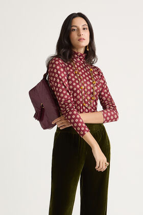 Maliparmi PRINT JERSEY-T-SHIRT Bordeaux JK025570654