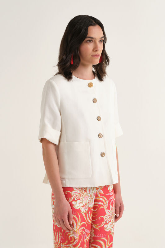 Malìparmi TIMELESS LINEN JACKET NaturalWhite JD648140106