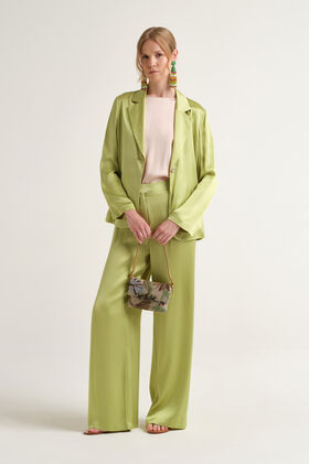Malìparmi SHINY CADY TROUSERS Green JH807550631