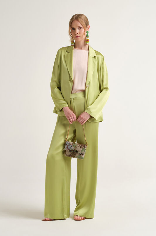 Malìparmi SHINY CADY TROUSERS Green JH807550631