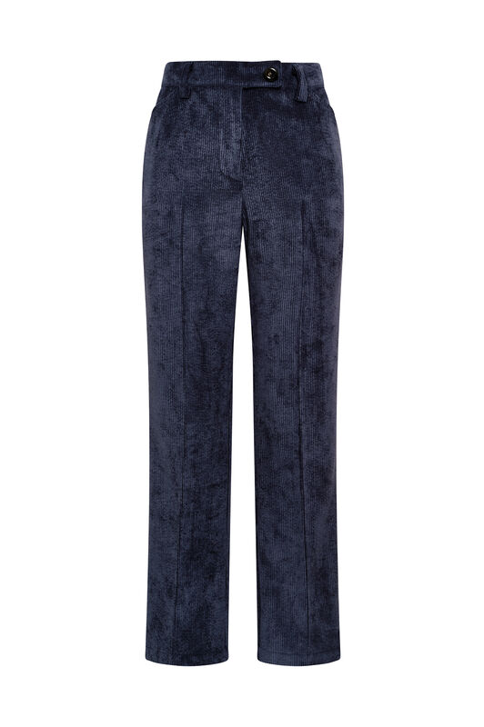 Maliparmi CORDUROY VELVET TROUSER Navy Blue JH808161060 Maliparmi CORDUROY VELVET TROUSER Navy Blue JH808161060