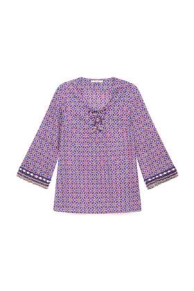 Malìparmi FLORAL SPIN KAFTAN Blue JM557615215