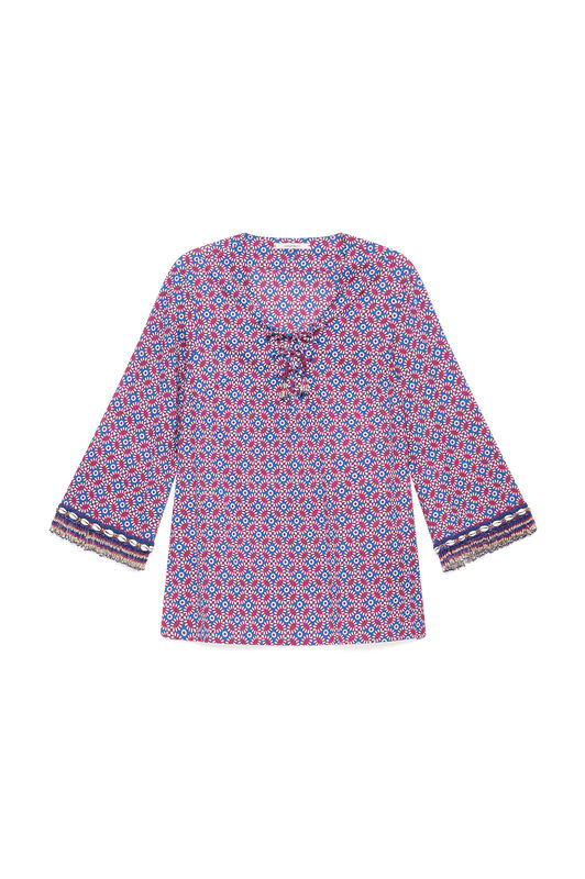 Malìparmi FLORAL SPIN KAFTAN Blue JM557615215