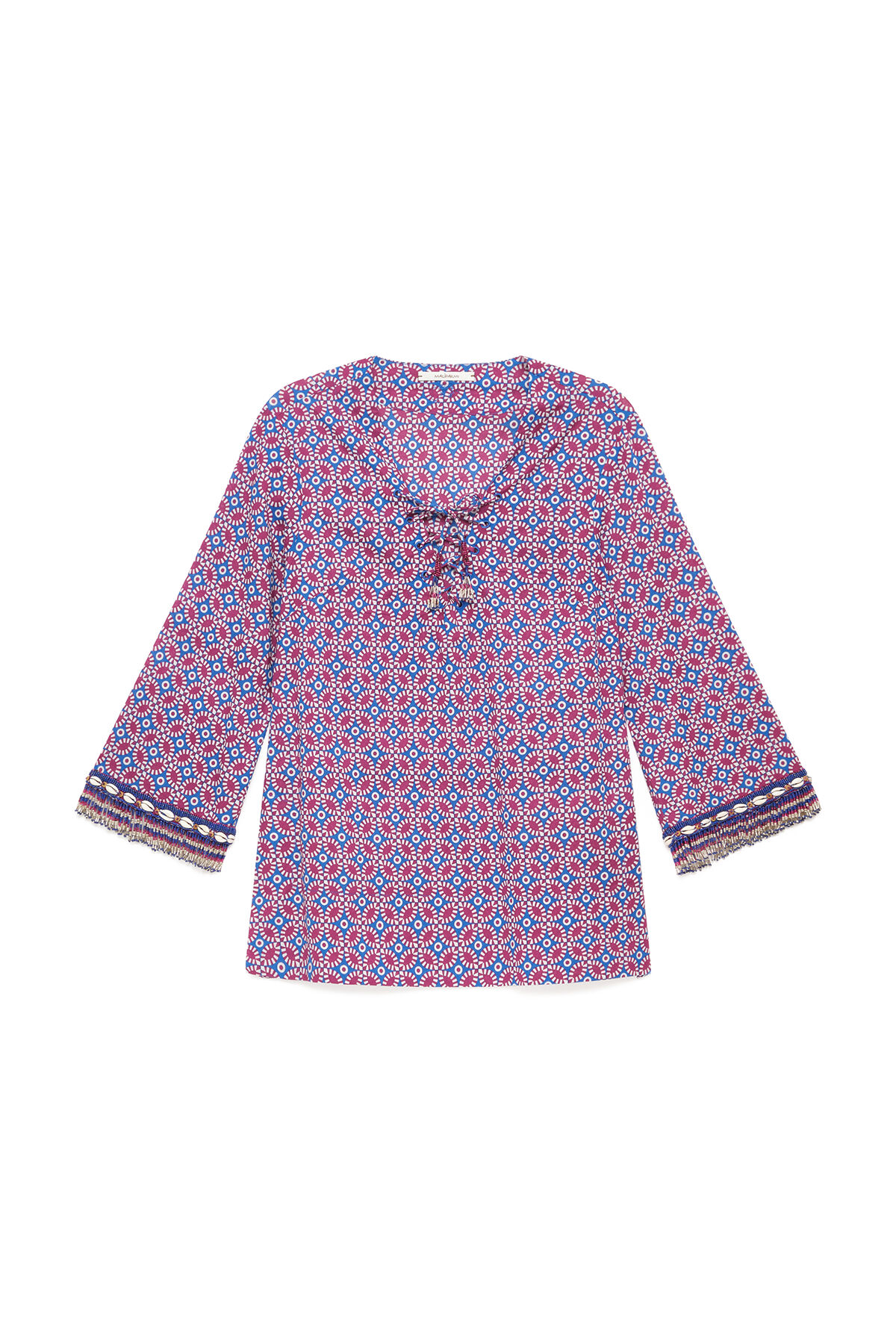 Malìparmi FLORAL SPIN KAFTAN Blue JM557615215