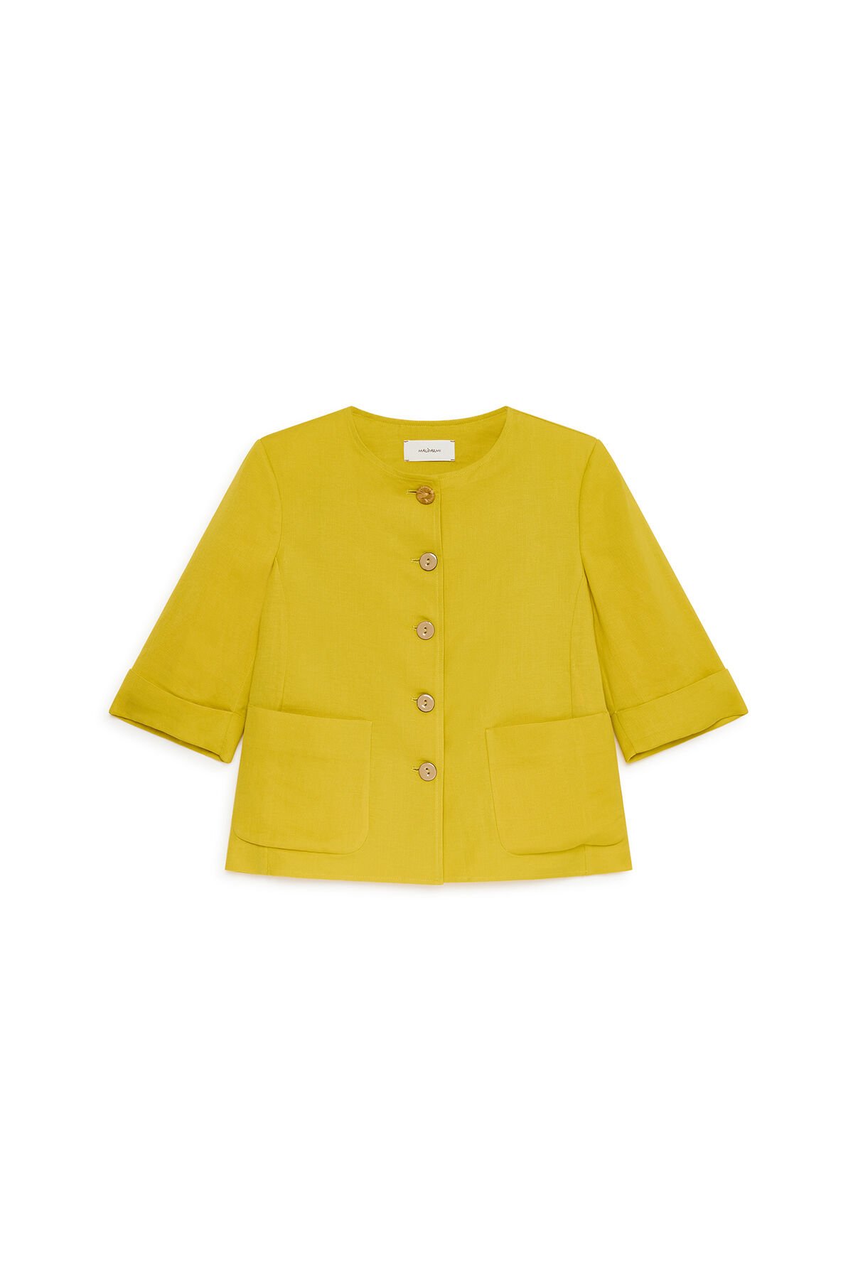 Malìparmi TIMELESS LINEN JACKET Yellow JD648140106 Malìparmi TIMELESS LINEN JACKET Yellow JD648140106
