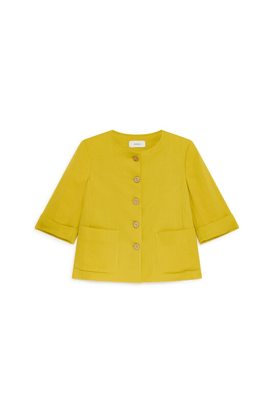 Malìparmi TIMELESS LINEN JACKET Yellow JD648140106 Malìparmi TIMELESS LINEN JACKET Yellow JD648140106