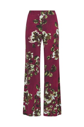 Maliparmi FROSTED BLOSSOM TROUSER Burgundy JH751570680 Maliparmi FROSTED BLOSSOM TROUSER Burgundy JH751570680