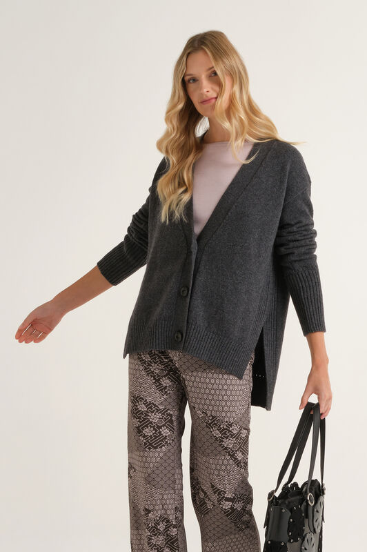 Maliparmi CARDIGAN CASHMERE MERINOS Dark Grey JN371674315