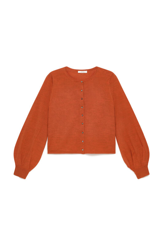 Maliparmi NEW MERINOS BLEND CARDIGAN Rust JN369778199 Maliparmi NEW MERINOS BLEND CARDIGAN Rust JN369778199