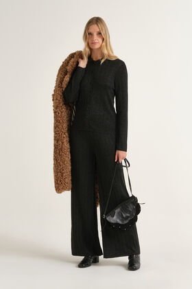 Maliparmi KNIT LUREX RIB TROUSER Black JH809078216