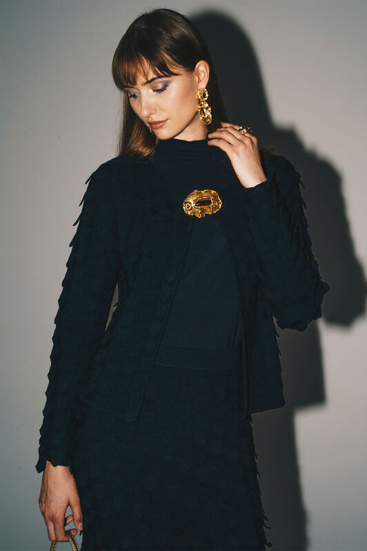 Maliparmi 3D STITCH CARDIGAN Black JN370178205