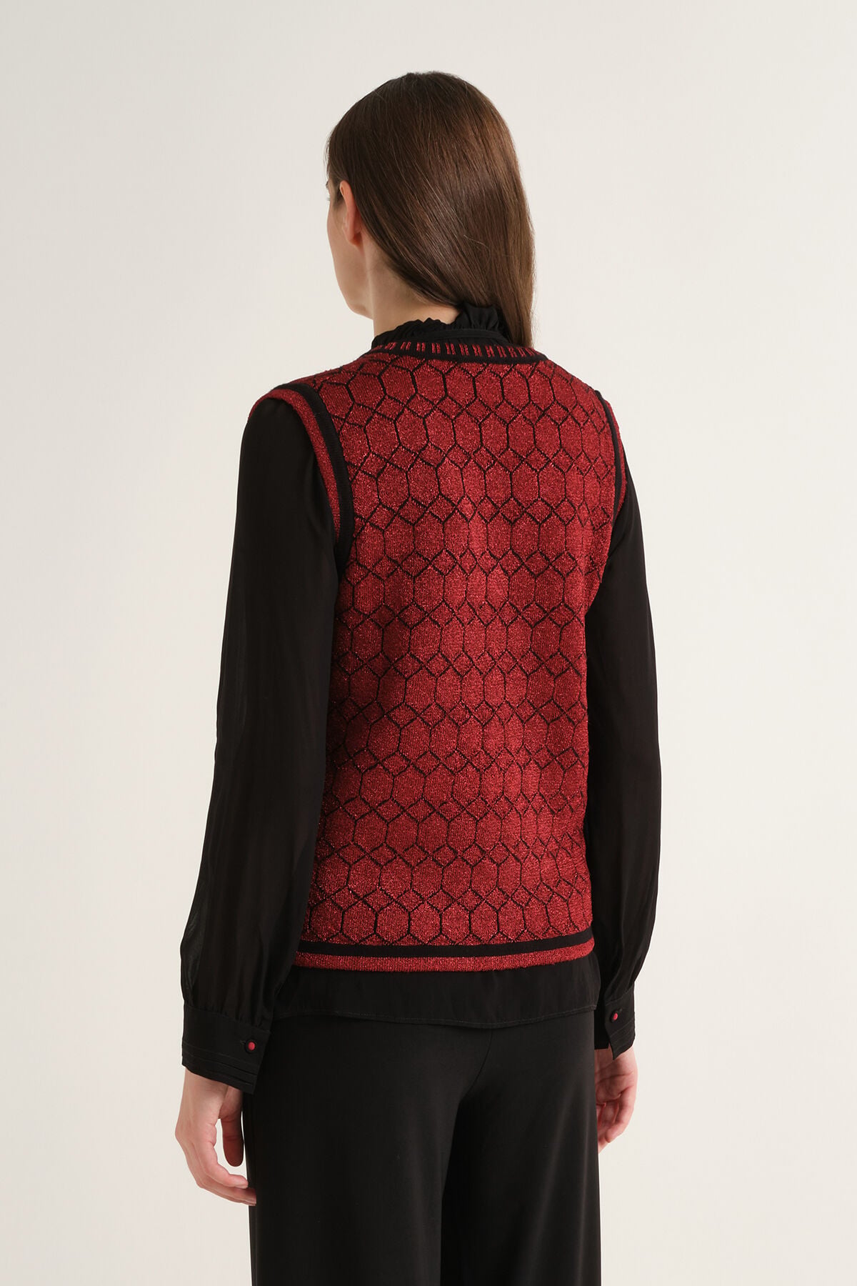 Maliparmi GILET JACQUARD 3D Rosso JE113278218 Maliparmi GILET JACQUARD 3D Rosso JE113278218