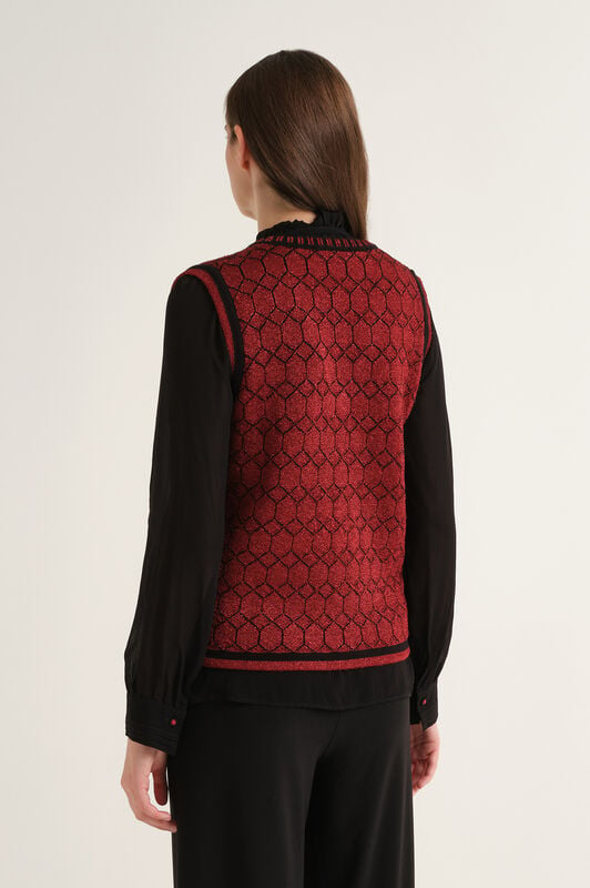 Maliparmi GILET JACQUARD 3D Rosso JE113278218 Maliparmi GILET JACQUARD 3D Rosso JE113278218