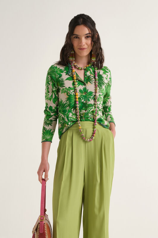 Malìparmi COTTON PRINTED CARDIGAN Green JN359978215