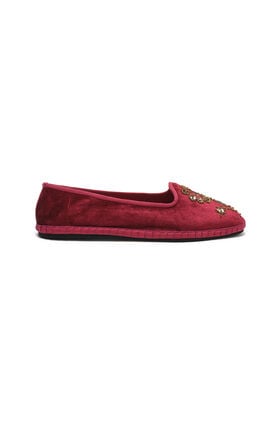 Maliparmi THE PRECIOUS VELVET BABOUCHE BIJOUX Bordeaux SB007861039