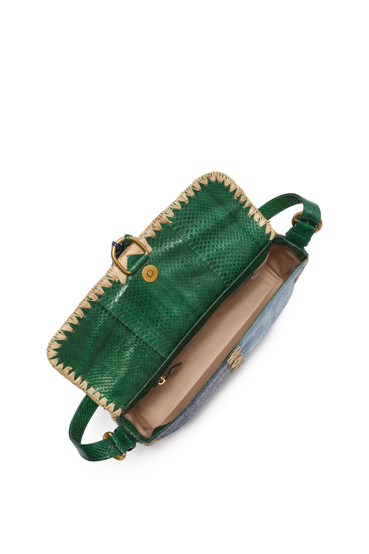 Malìparmi PATCHWORK THREAD BAGUETTE BAG Light Blue BT001301563