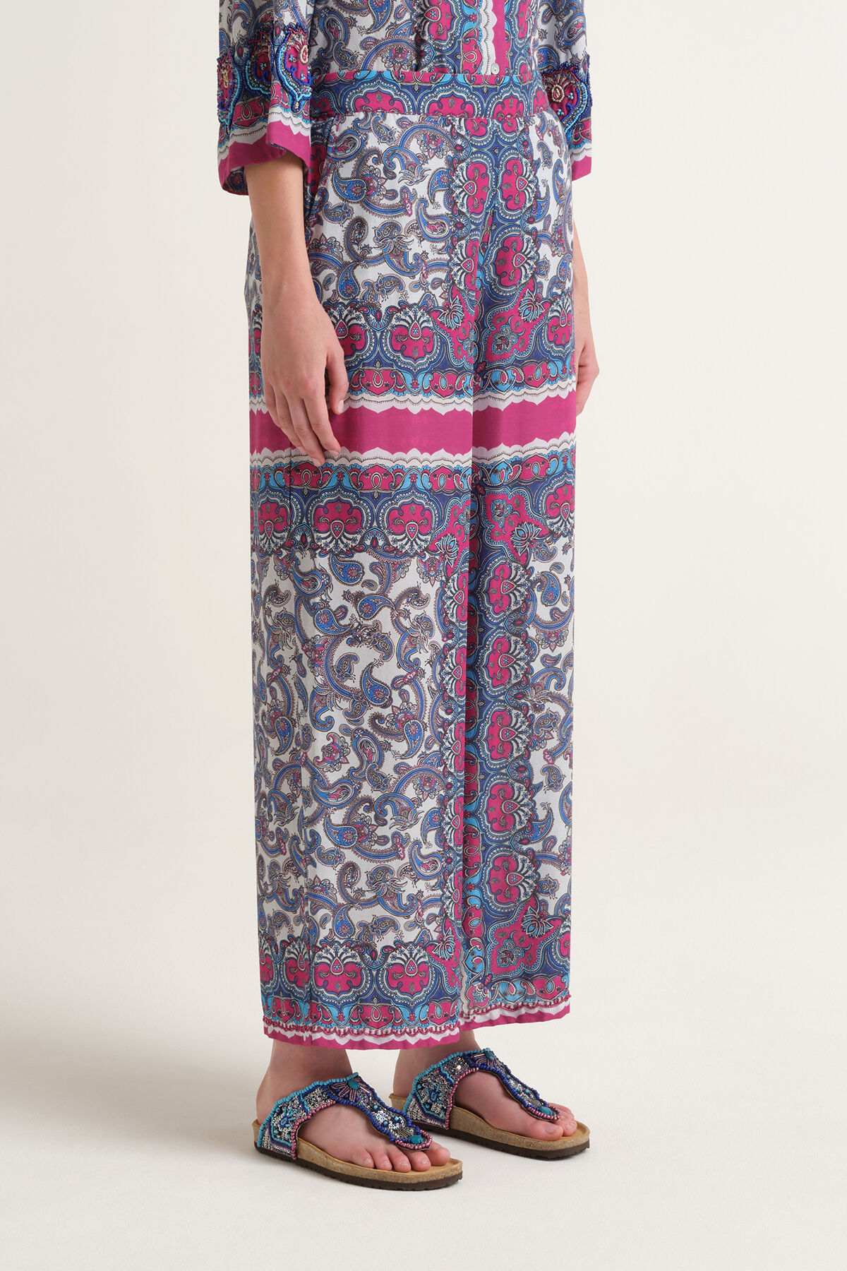 Malìparmi SUNSET PAISLEY TROUSERS Light Blue JH805350662