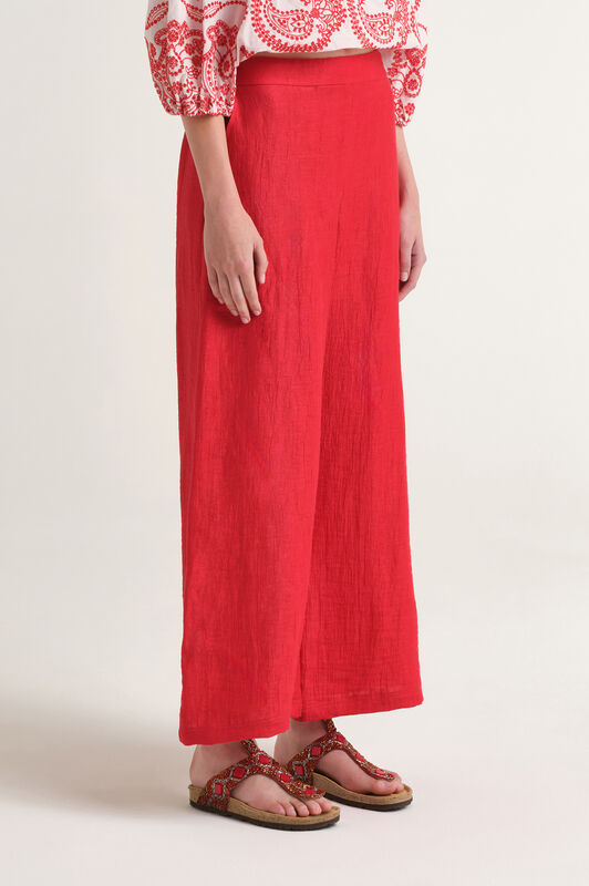 Malìparmi LINEN JACQUARD TROUSERS Coral JH805340102 Malìparmi LINEN JACQUARD TROUSERS Coral JH805340102