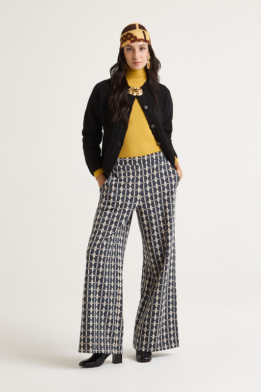 Maliparmi GEOMETRIC JACQUARD TROUSERS Grey JH805360168
