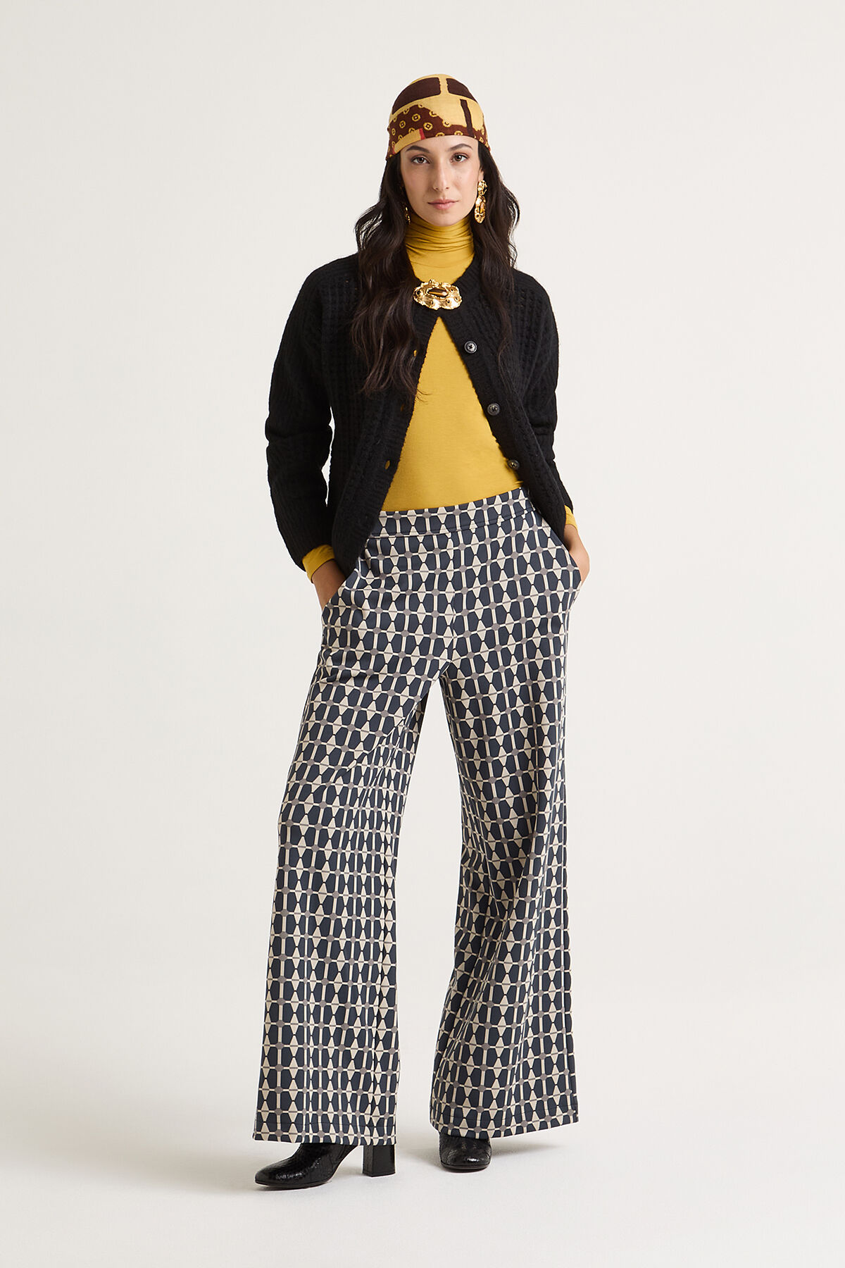 Maliparmi GEOMETRIC JACQUARD TROUSERS Grey JH805360168
