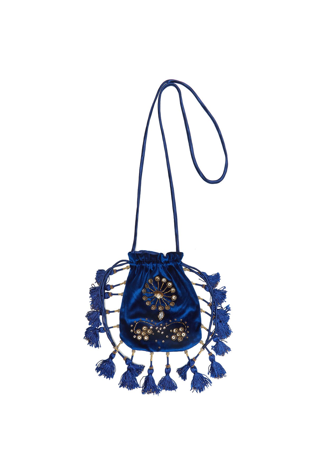 Malìparmi THE PRECIOUS VELVET POCHETTE Bleu Marine OP009561039 Malìparmi THE PRECIOUS VELVET POCHETTE Bleu Marine OP009561039