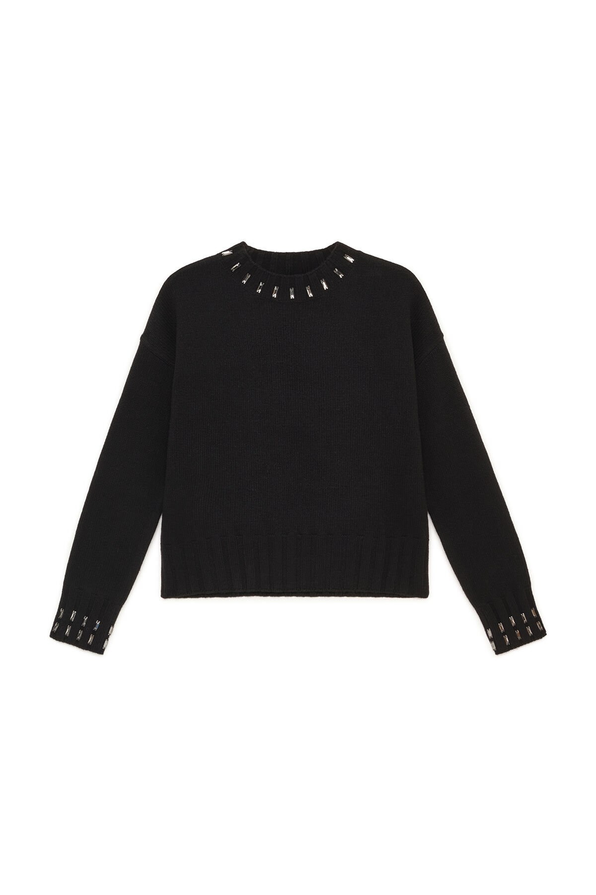Maliparmi WOOL EMBROIDERY KNIT Black JQ512875100 Maliparmi WOOL EMBROIDERY KNIT Black JQ512875100