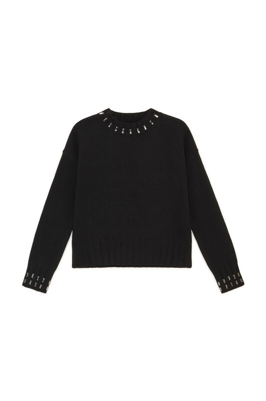 Maliparmi WOOL EMBROIDERY KNIT Black JQ512875100 Maliparmi WOOL EMBROIDERY KNIT Black JQ512875100