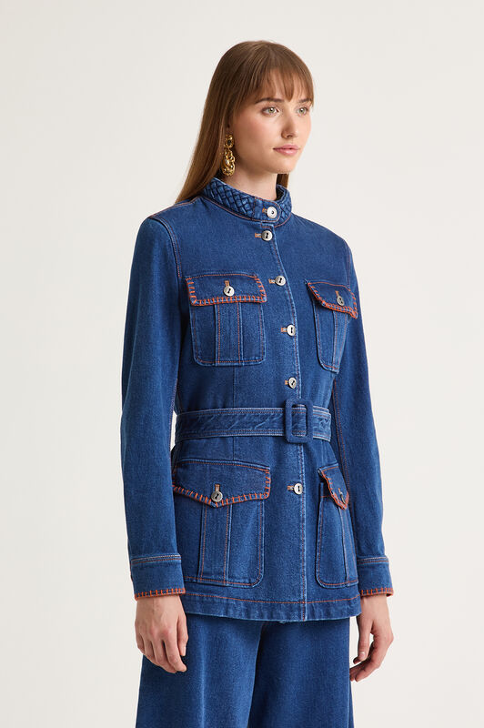 Maliparmi DENIM CRAFTS COAT Dark Blue JA535210206 Maliparmi DENIM CRAFTS COAT Dark Blue JA535210206