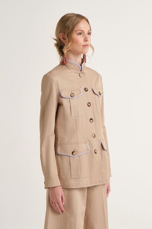 Malìparmi STRETCH COTTON STEPPMANTEL Sand JA535910212