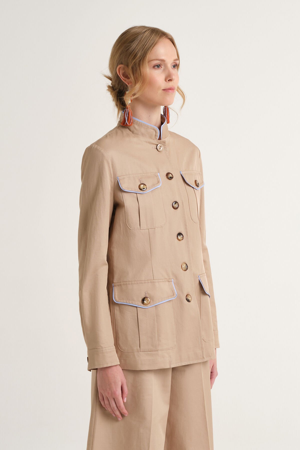 Malìparmi STRETCH COTTON STEPPMANTEL Sand JA535910212