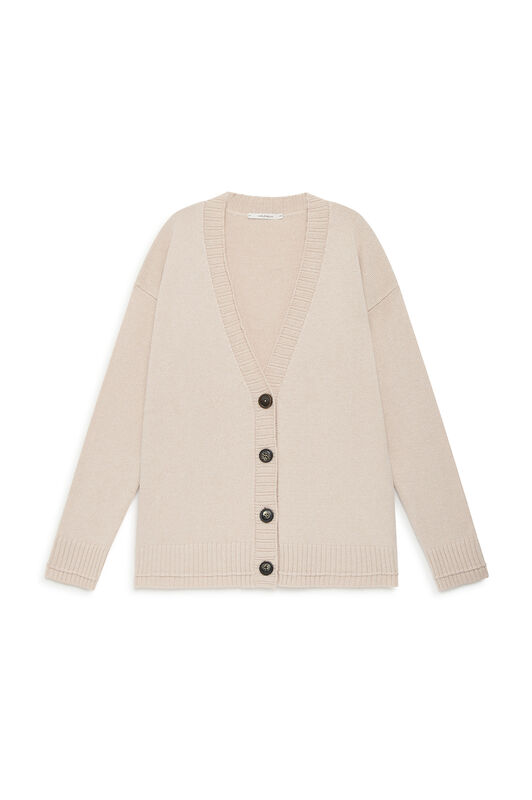 Maliparmi CASHMERE MERINOS CARDIGAN Warm Beige JN370574315