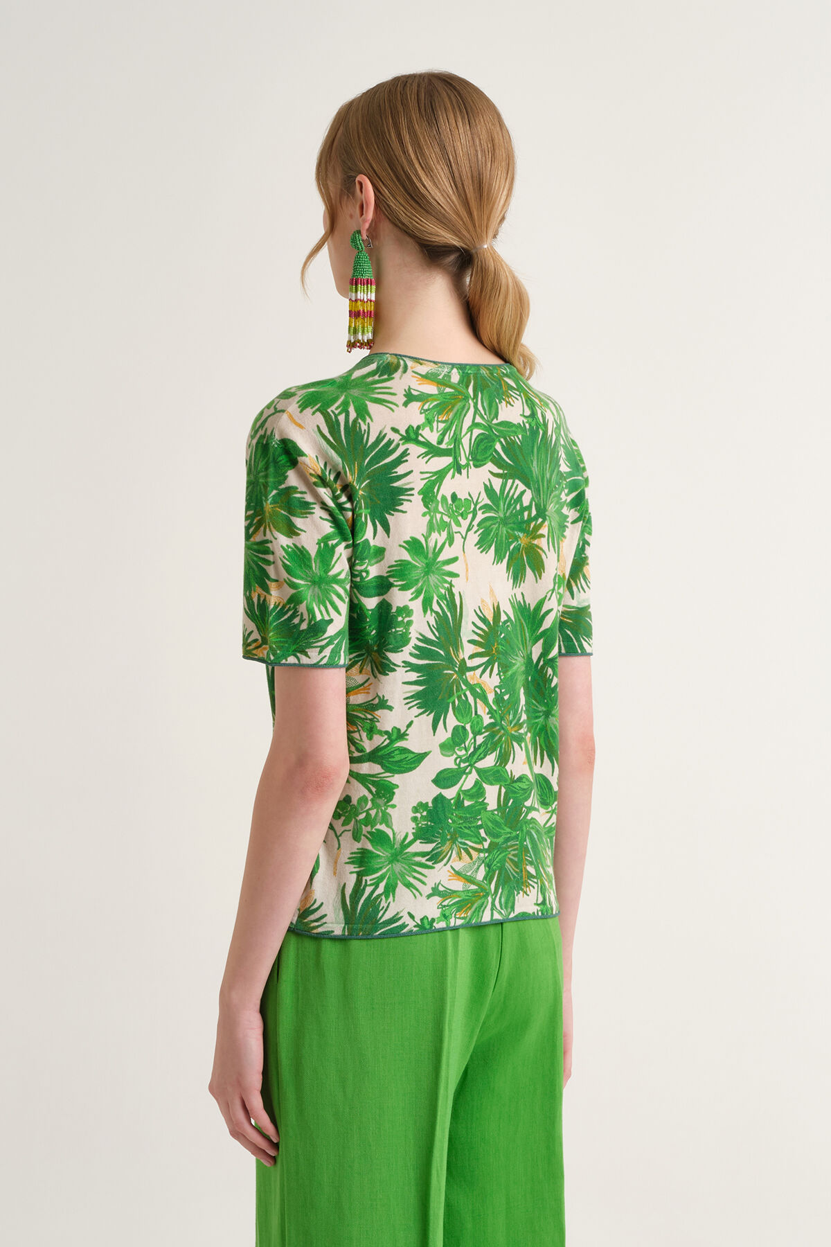 Malìparmi COTTON PRINTED T-SHIRT Green JK029378215