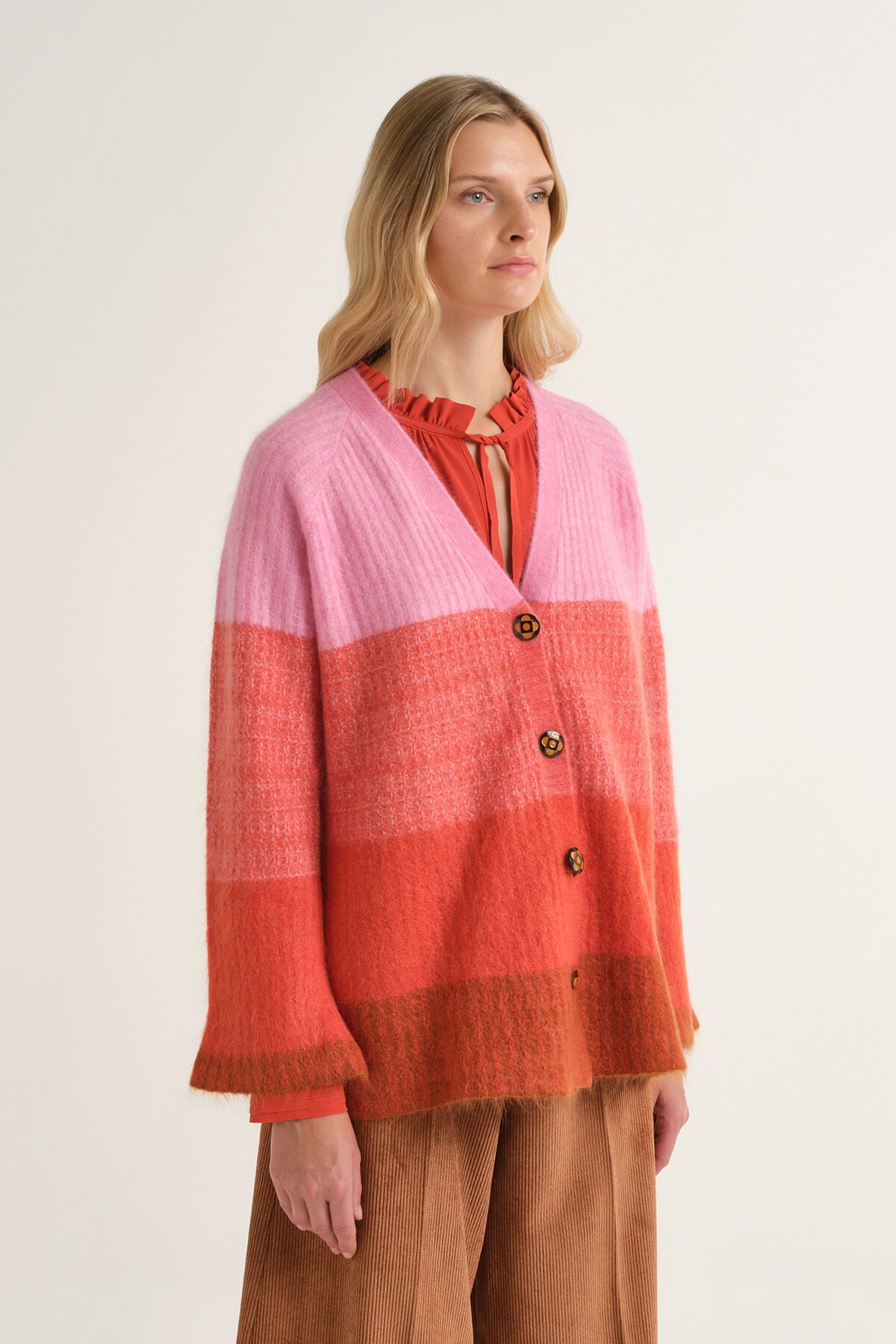 Maliparmi CARDIGAN WOOL WINTER SUNSET Marrone JN371378217 Maliparmi CARDIGAN WOOL WINTER SUNSET Marrone JN371378217