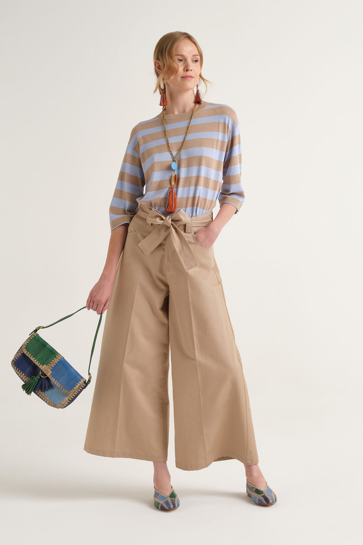 Malìparmi STRETCH COTTON TROUSERS Sand JH804010212